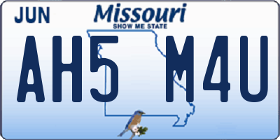 MO license plate AH5M4U