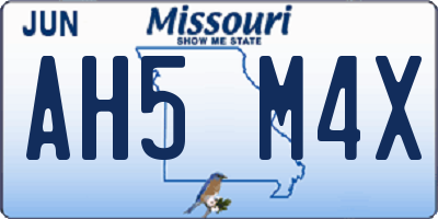 MO license plate AH5M4X