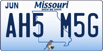 MO license plate AH5M5G