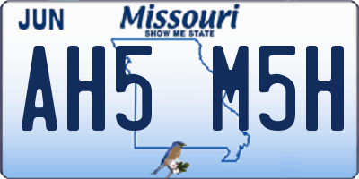 MO license plate AH5M5H