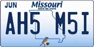 MO license plate AH5M5I