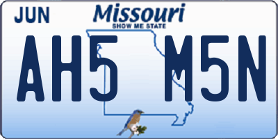 MO license plate AH5M5N