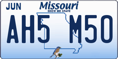 MO license plate AH5M5O
