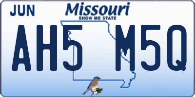 MO license plate AH5M5Q