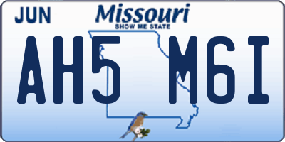 MO license plate AH5M6I