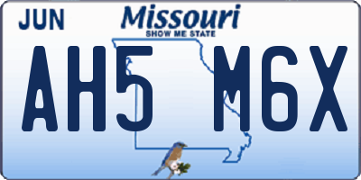 MO license plate AH5M6X