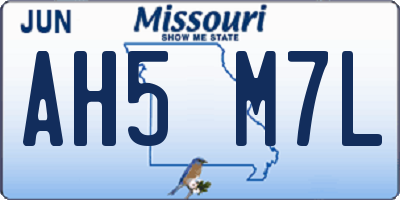 MO license plate AH5M7L