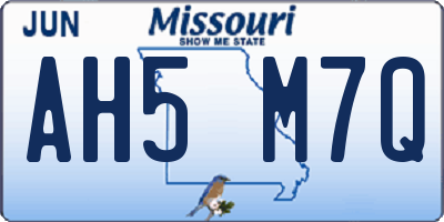 MO license plate AH5M7Q