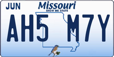 MO license plate AH5M7Y