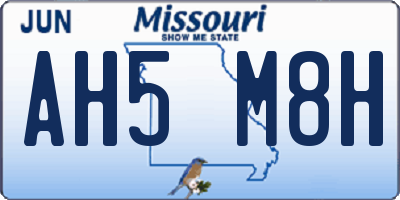 MO license plate AH5M8H