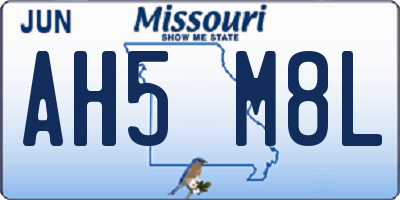 MO license plate AH5M8L