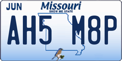 MO license plate AH5M8P