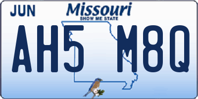 MO license plate AH5M8Q