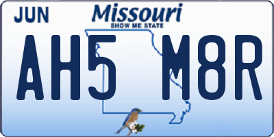 MO license plate AH5M8R