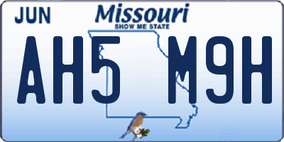 MO license plate AH5M9H