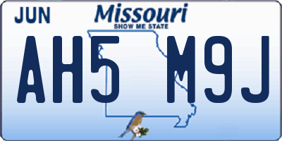 MO license plate AH5M9J