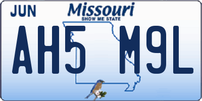MO license plate AH5M9L