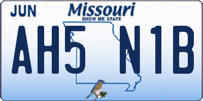 MO license plate AH5N1B