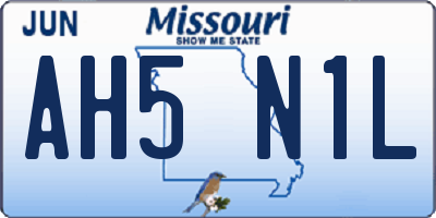 MO license plate AH5N1L