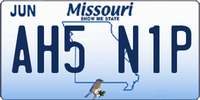 MO license plate AH5N1P