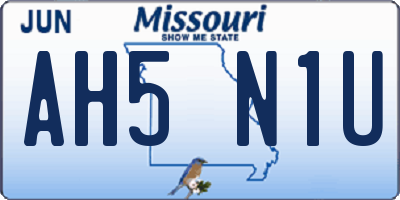 MO license plate AH5N1U