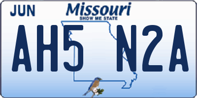 MO license plate AH5N2A