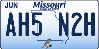 MO license plate AH5N2H