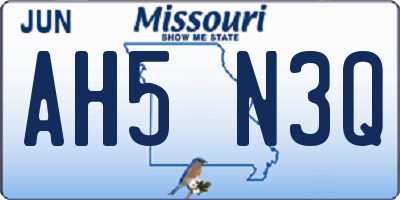 MO license plate AH5N3Q