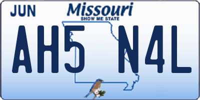 MO license plate AH5N4L