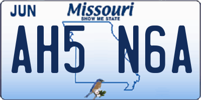 MO license plate AH5N6A