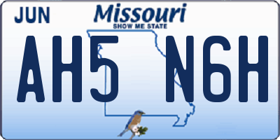 MO license plate AH5N6H