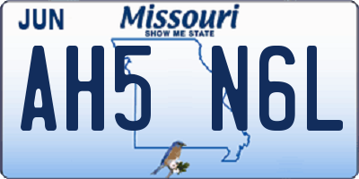 MO license plate AH5N6L