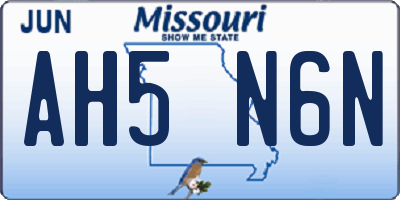 MO license plate AH5N6N