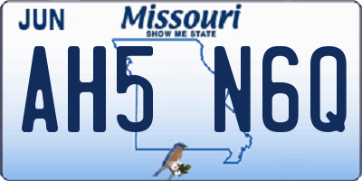 MO license plate AH5N6Q