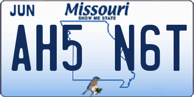 MO license plate AH5N6T
