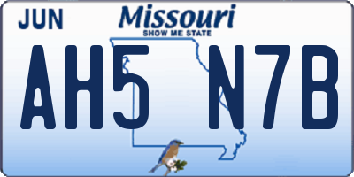 MO license plate AH5N7B