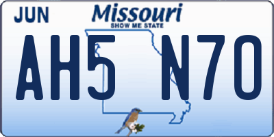 MO license plate AH5N7O
