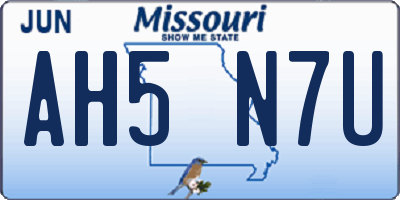 MO license plate AH5N7U