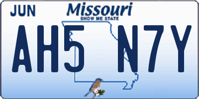 MO license plate AH5N7Y