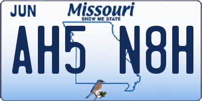 MO license plate AH5N8H