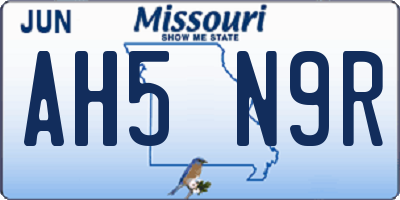 MO license plate AH5N9R