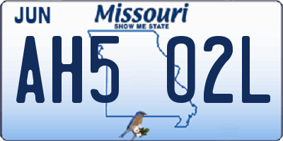 MO license plate AH5O2L