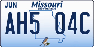 MO license plate AH5O4C