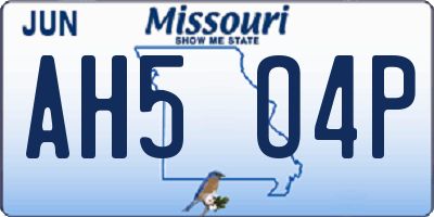 MO license plate AH5O4P