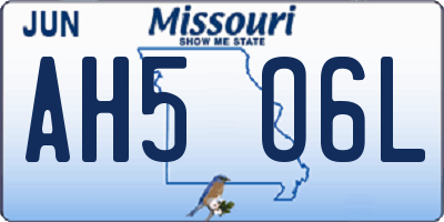 MO license plate AH5O6L
