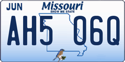 MO license plate AH5O6Q