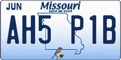 MO license plate AH5P1B