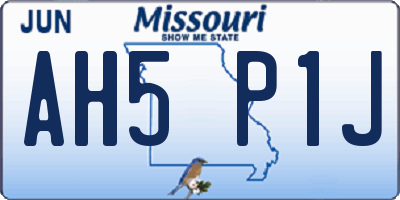 MO license plate AH5P1J