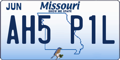 MO license plate AH5P1L
