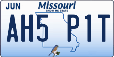 MO license plate AH5P1T